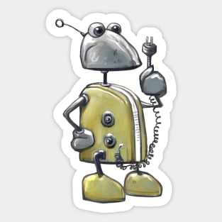 Little Yellow Robot Sticker